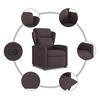 vidaXL Sill&oacute;n reclinable el&eacute;ctrico tela marr&oacute;n oscuro