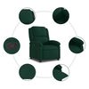 vidaXL Sill&oacute;n reclinable de terciopelo verde oscuro