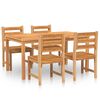 vidaXL Juego de comedor para jard&iacute;n 5 piezas madera maciza de teca