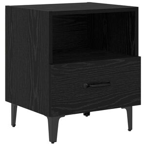 vidaXL Armario de Noche con caj&oacute;n Roble negro 40 x 35 x 47.5 cm