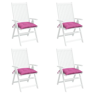 vidaXL Cojines para silla 4 unidades tela rosa 40x40x7 cm