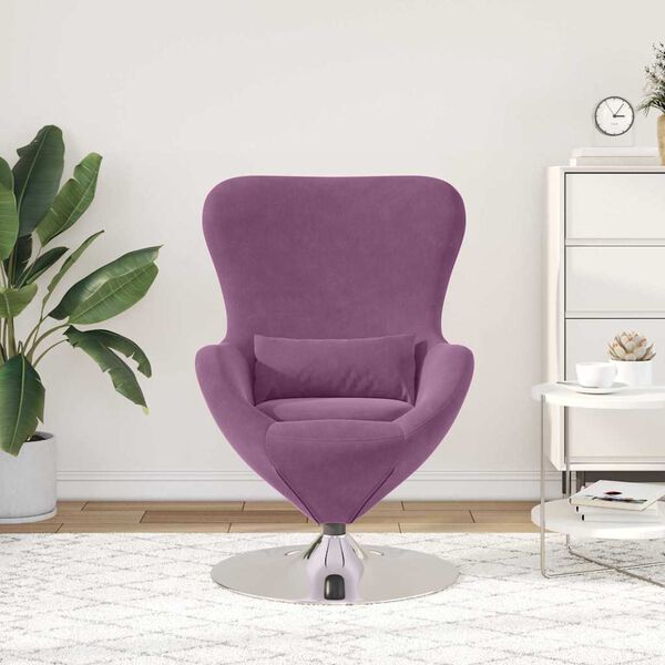 vidaXL Sill&oacute;n huevo Morado Terciopelo