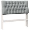 vidaXL Cabecero tapizado Gris Claro 100 cm Madera de pino macizo
