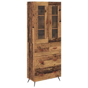 vidaXL Armario alto con estante 2 uds. Madera vieja 69,5 x 34 x 180 cm