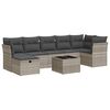 vidaXL Set de sof&aacute;s de jard&iacute;n 8 pzas y cojines rat&aacute;n sint&eacute;tico gris