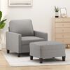 vidaXL Sill&oacute;n con taburete tela gris claro 60 cm