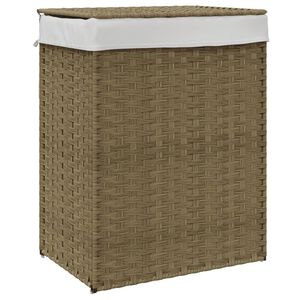 vidaXL Cesto para la ropa sucia con tapa rat&aacute;n sint&eacute;tico 46x33x60 cm