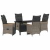 vidaXL Conjunto de Comedor de Jard&iacute;n 5 uds. Gris rat&aacute;n sint&eacute;tico