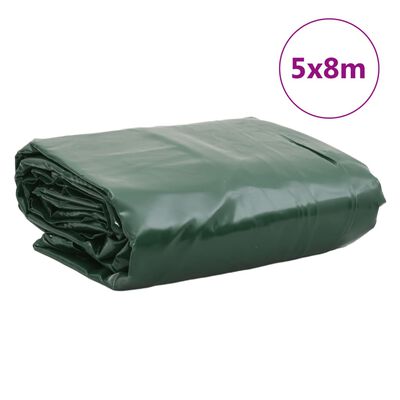 vidaXL Lona verde 5x8 m 650 g/m²
