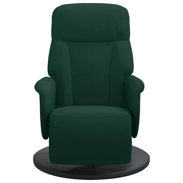 vidaXL Sill&oacute;n reclinable con reposapi&eacute;s terciopelo verde oscuro