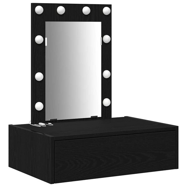 vidaXL Mesa Tocador Negro 60 x 40 x 70 cm Madera de ingeniería