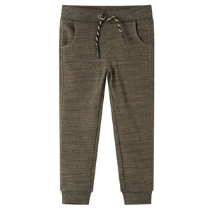 vidaXL Pantalones de ch&aacute;ndal infantiles caqui oscuro m&eacute;lange 92