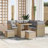 vidaXL Conjunto de sof&aacute; de jard&iacute;n con coj&iacute;n 8 pcs beige y gris claro
