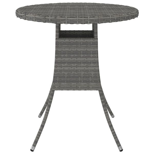 vidaXL Mesa de jard&iacute;n rat&aacute;n sint&eacute;tico gris 70x70x73 cm