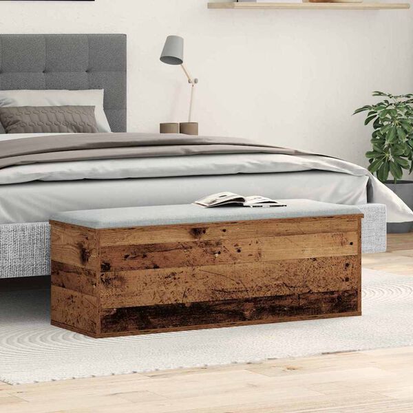 vidaXL Caja de Almacenamiento Madera envejecida 102 x 35 x 35 cm
