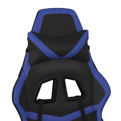 vidaXL Silla gaming cuero sintético negro y azul