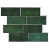vidaXL Azulejo de metro 10 pcs Verde oscuro 29 x 21 cm