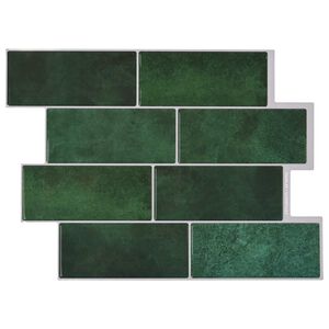vidaXL Azulejo de metro 10 pcs Verde oscuro 29 x 21 cm