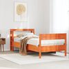vidaXL Estructura de cama sin colch&oacute;n madera maciza marr&oacute;n 75x190 cm