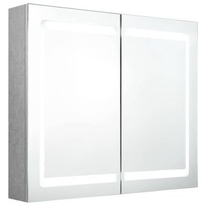 vidaXL Armario con espejo de ba&ntilde;o Gris Hormig&oacute;n 80 x 12 x 68 cm