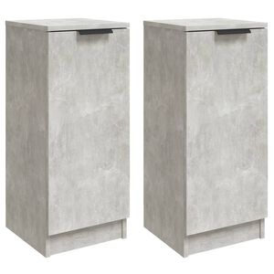 vidaXL Aparadores 2 uds madera contrachapada gris hormig&oacute;n 30x30x70 cm