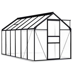 vidaXL Invernadero con estructura de aluminio gris antracita 7,03 m&sup2;