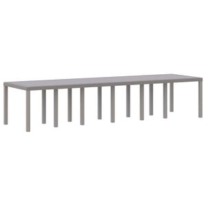 vidaXL Mesa de Jard&iacute;n Gris Claro 350 x 100 x 74 cm rat&aacute;n sint&eacute;tico