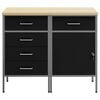 vidaXL Armario de trabajo con caj&oacute;n 2 pcs Negro y Gris 75 x 45 x 85 cm