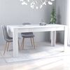 vidaXL Mesa de comedor de madera contrachapada blanco 160x80x76 cm