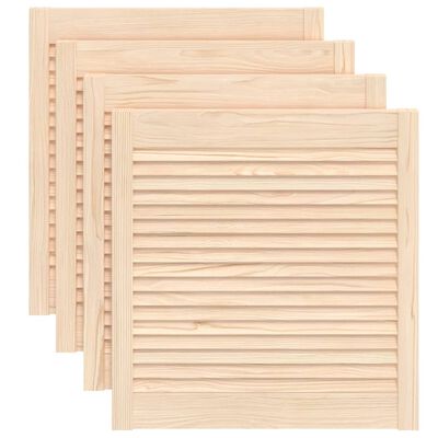 vidaXL Puertas de armario de lamas 4 uds madera de pino 61,5x59,4 cm