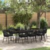 vidaXL Conjunto de Comedor de Jard&iacute;n 9 pcs Negro