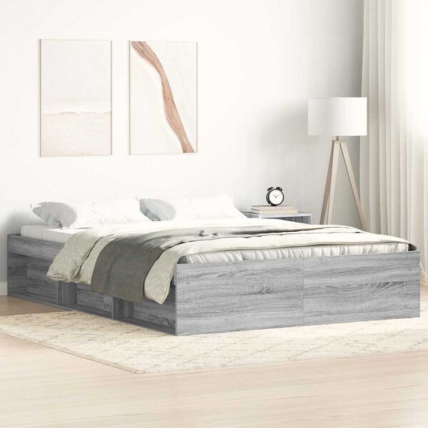 vidaXL Estructura de cama gris Sonoma 120x190 cm
