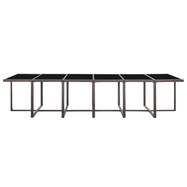 vidaXL Set comedor de jard&iacute;n 17 pzas y cojines rat&aacute;n sint&eacute;tico marr&oacute;n