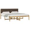 vidaXL Estructura de Cama con Cabecera Tapizada Blanco lavado y topo