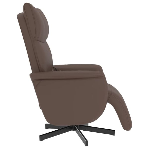 vidaXL Sill&oacute;n reclinable masaje con reposapi&eacute;s cuero sint&eacute;tico marr&oacute;n