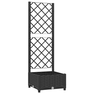 vidaXL Jardinera de jard&iacute;n con enrejado, color negro, 40 x 40 x 121,5 cm, PP