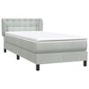 vidaXL Cama box spring con colch&oacute;n terciopelo gris claro 80x210 cm