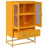 vidaXL Aparador de acero amarillo mostaza 68x39x111,5 cm