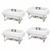 vidaXL Set calentador de comida para buffet 4 piezas acero inoxidable