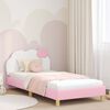 vidaXL Estructura de cama con cabecera Rosa 90 x 190 cm PU