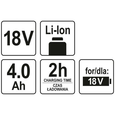 YATO Batería de ion-litio 4,0Ah 18V