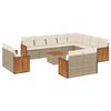 vidaXL Set sof&aacute;s de jard&iacute;n con cojines 13 pzas rat&aacute;n sint&eacute;tico beige