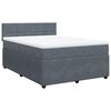 vidaXL Cama box spring con colch&oacute;n terciopelo gris oscuro 140x190 cm