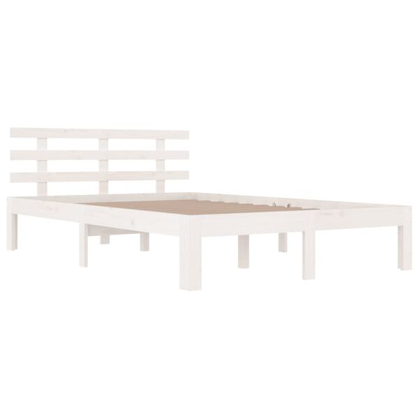 vidaXL Estructura de cama doble sin colch&oacute;n blanco 135x190 cm