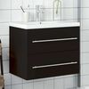 vidaXL Mueble de ba&ntilde;o con lavabo integrado negro