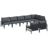 vidaXL Conjunto de sof&aacute;s de jard&iacute;n 8 uds. Negro Acero