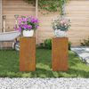 vidaXL Soporte de plantas 2 pcs Oxidado 24 x 24 x 55 cm