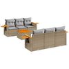 vidaXL Set sof&aacute;s de jard&iacute;n 7 piezas y cojines rat&aacute;n sint&eacute;tico beige