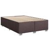 vidaXL Cama box spring con colch&oacute;n tela marr&oacute;n oscuro 140x200 cm