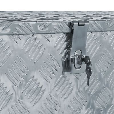vidaXL Caja de aluminio 110,5x38,5x40 cm plateada